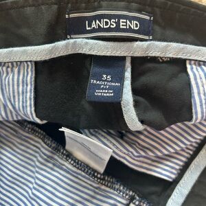 Lands’ End traditional fit black dress slacks 35 waist approximately 34 length
